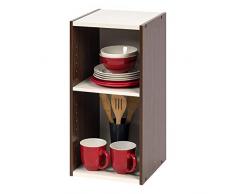 IRIS OHYAMA, Mobile contenitore, libreria, 2 ripiani modulari, Moderno, ufficio, Camera da letto, soggiorno - Space Saving Shelf - UB-6030 - Marrone