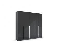 Rauch Möbel Glamour by QUADRA SPIN Gabinete de Puerta giratoria, Madera de ingeniería, Gris Brillante, 226x210x54