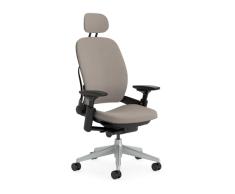 Steelcase Leap Silla de Oficina Ergonómica con Altura, Soporte Lumbar, Brazos y reposacabeza Ajustables, Mecanismo reclinable, Cómoda tapicería en Tejido Gris