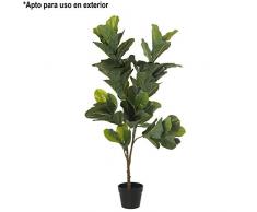 DRW Planta Artificial de PU de un ficus en Verde 120cm