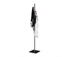 Relaxdays Perchero Pie Pierre para Recibidor y Pasillo, Acero, Plateado, 180 x 30 x 30 cm