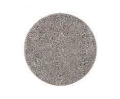benuta Alfombra de Pelo Largo Soho, Color Gris Claro, diámetro de 120 cm, Redonda