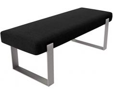 Vant Tapizado Cuarto Cama Banco - Sala & Salón Otomano - 158 kg Peso Capacidad (Tejido Acero Negro)