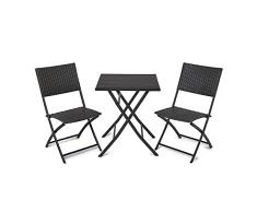 IWMH Conjunto Muebles de Jardín, Black, 59x85x45
