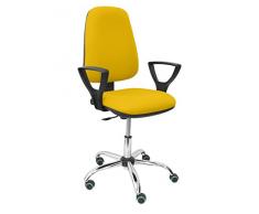 Piqueras y Crespo Socovos Silla de Oficina, Tela, Amarillo, 116x48x48 cm