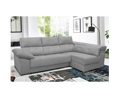SHIITO Sofá Chaise Longue Supreme, Madera, Gris, 90 x 275 x 100 cm
