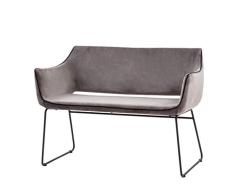 Italian Concept House, Sofá con Estructura de Metal Tubular y suta de Tela, Cenizas, única