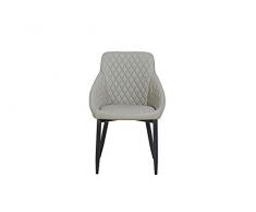 Homemania Silla Auriga, Metal, Tela, Gris, 55 x 55 x 86 cm