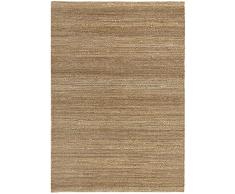 HAMID - Alfombra de Yute Giralda 100% Fibra de Yute Natural, Alfombra Suave y de Alta Resistencia, Tejida a Mano, Alfombra de Salón, Comedor, Dormitorio, Pasillo, Color Natural (230x160cm)