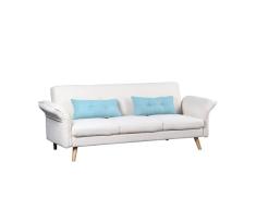 SHIITO - Sofá Cama con 3 Plazas - 97 x 233 x 87 cm - Modelo NINFA - Sistema con Apertura Clic-Clac - Estilo Moderno y Sencillo - Tapizado Tela - Beige