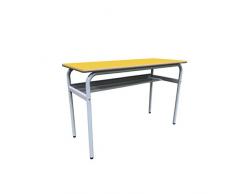 Mobeduc Doble fijación de la niños Escritorio, Madera, Amarillo, tamaño 6, 120 x 50 x 76 cm