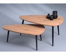 HomeTrends4You Luka Mesa de Centro o sofá, MDM, Roble Artisane, 100x46x70cm