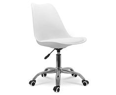 Waytex Lakar Silla de Oficina, Acero aleado, Blanco, butaca