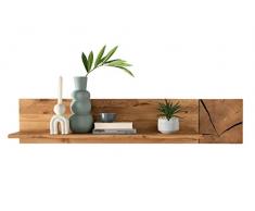 Woodroom Estantería de Pared de Roble Macizo Barnizado (Ancho x Alto x Profundo) 124 x 25 x 20 cm