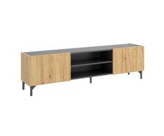 DEKIT GRUPO RIMOBEL Astral Mueble de TV bajo, Melamina, Grafito y Nordic, 45x161x35 cm