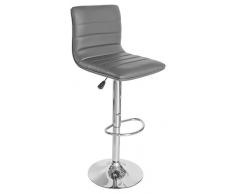 Febland Ribble Taburete de Bar, Piel sintética, Color Gris