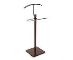Versa Wengue Galán de Noche Moderno Multifuncional con 2 Perchas o Colgadores para Ropa de Hombre o Mujer, Medidas (Al x L x An) 112 x 35 x 35 cm, Madera, Color Marrón
