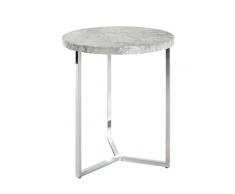 Haku Möbel Mesa de centro, acero tubular, aspecto cromo / hormigón, diámetro: 45 x 54
