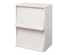Iris Ohyama, mobiliario, biblioteca, estante de almacenamiento, 2 puertas plegables, diseño, sólido, moderno, multi-uso, escritorio, habitación, salón - Flap Rack Chr - 2 - White Oak