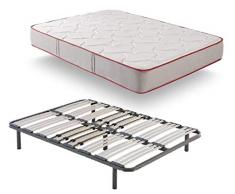 HOGAR24 HF73-Colchón Viscoelástico + Somier Multiláminas con Patas, Medida 105x200 cm, Núcleo Fresh Natur Alta Densidad Efecto Regenerador, Altura 30 cm