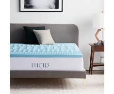 LUCID Cubrecolchón de Espuma viscoelástica de Gel de 5 cm y 5 Zonas, Azul, 160 x 200 cm