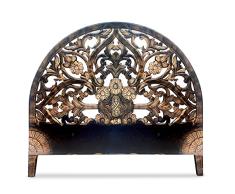 Menzzo Demilune Cabecera de Cama, Madera, Negro, 160 cm