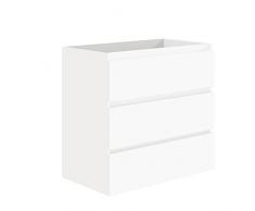 Baikal Mueble de Baño Clara 80cm. La distribucion del Mueble de baño es de 3 Cajones. Melamina 16mm, Acabado en Blanco. 80 x 76 x 46 cm. Mueble MONTADO. Lavabo y Espejo no incluidos