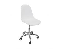 distrimobel Saetabis silla oficina, 50,5 x 43 x 82 H cm, blanco, Poliuretano, 43 x 50.5 x 82 cm
