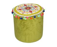 Vacchetti 25067600VE - Puff, Tela, Verde, Medio