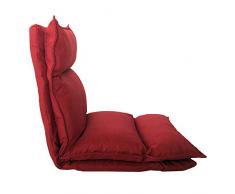 Rebecca Mobili Asiento Futon, Tumbona Yoga Roja, Metal Poliéster, Descanso Salón Y Balcón - Medidas: 70 x 56 x 70 cm (AxANxF) - Art. RE6199