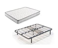 HOGAR24 ES Cama Completa - Colchón Flexitex + Somier Multiláminas + 5 Patas de 26cm, 105x190 cm