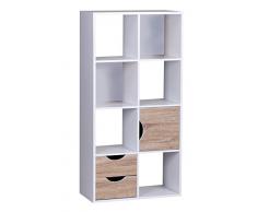 WOHNLING WL1. 429 estantería con cajones y Puerta Blanco/marrón