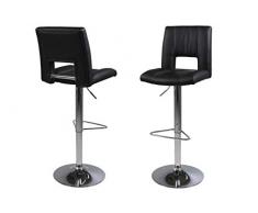 Amazon Brand - Movian Sarnen - Juego de 2 taburetes de bar, 52 x 41,5 x 115 cm (largo x ancho x alto), negro