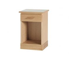 Meubelfabriek JOOKEN Mesa de Noche Astra con cajón, Madera, Haya Medio, 41 x 33 x 61 cm