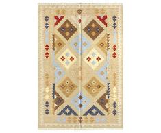 HAMID - Alfombra Kilim Lori con Diseño Moderno - 100% Lana - Alfombra Tejida a Mano - Alfombra de Pasillo, Salón, Dormitorio, Sala de Estar, Entrada (D.2, 230x160 cm)