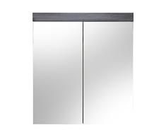 trendteam smart living Muebles Armario con espejo, Madera, Gris, 72 x 79 x 17 cm