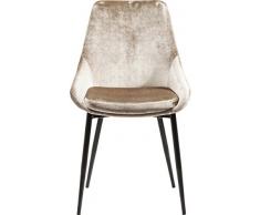 Kare Design Silla East Side champán, poliresina, terciopelo, 83x57x48cm, comedor, acero aleado