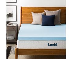 LUCID LU30QQ30GT Queen, Espuma viscoelástica, Solo cubrecolchón, Reina, Matrimonio Doble