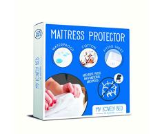 MyLovelyBed - Protector de colchón - Funda de colchón Anti-Ácaros e Impermeable - Suave y silencioso - Compatible con colchones de Gran Espesor - Felpa 100% Algodón