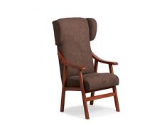 Abuelo a Gusto- Silla con Brazos y Orejas apoya-Cabezas de Madera, con Respaldo Recto y sentada Alta. Tamaño: 57x69x116 cm. (Cerezo, Marrón)