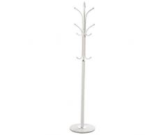 DRW Perchero de pie de Metal con Base de mármol Blanco 36x175cm
