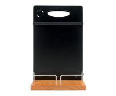SECURITÂ âÂ Pizarra Mesa CaddyÂ âÂ Doble Cara Superficie de EscrituraÂ âÂ Metal MarcoÂ âÂ TecaÂ âÂ 22Â x 20Â cm, Madera, Negro, 35Â x 22,3Â x 20,3Â cm