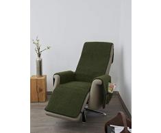 K. & N. Lana de Lana para sillón con reposabrazos Schoner y Largo reposapiés, Flor, Capa Base: 100% poliéster, Verde, Parte Central 200 x 50 cm, Aprox. 60 x 40 cm