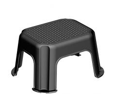 Rotho Basic El taburete puede ser cargado hasta 150 kg., Plástico (PP) sin BPA, negro/plateado, (43.1 x 35.8 x 23.8 cm)
