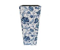 Rebecca Mobili Soporte de Paraguas Vintage, paragüero para Pasillo y Entrada, MDF Lienzo, Azul Blanco- Medidas: 50 x 21 x 21 cm (AxANxF) - Art. RE6279