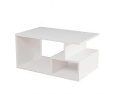 Mesa auxiliar,100% Tablero de aglomerado rechapado en melamina, Color Blanco