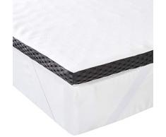 AmazonBasics - Cubrecolchón de espuma con memoria confortable con correas, 4 cm - 140 x 200 cm