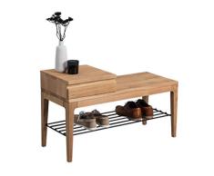 HomeTrends4You Ellmau Banco para el baño, Madera, marrón, Länge 87cm, Breite 35cm, Höhe 51cm