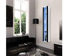 Theta design by homemania Armario, Armario Tallinn, Cuerpo Color Blanco Mate, Frontal Color Negro Brillante PVC