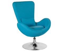 Flash Muebles Huevo Serie Lado recepción Silla, Tela, Aqua Fabric, 49 and Under